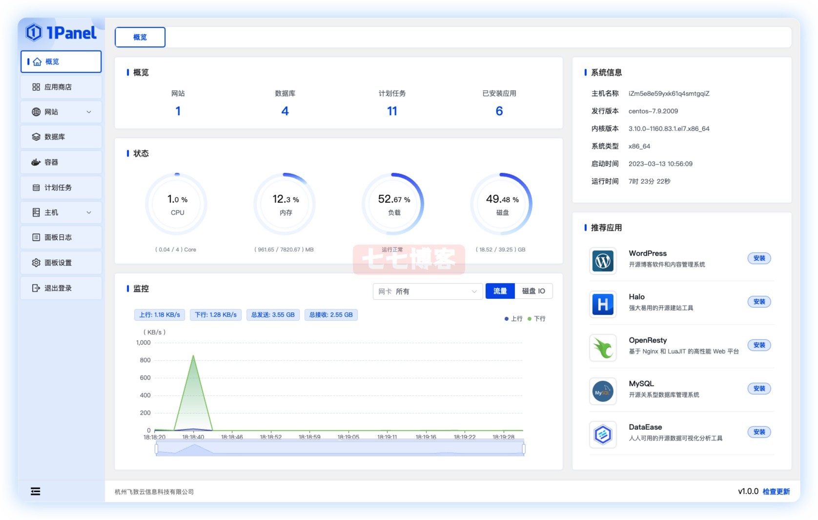 1Panel 輕量級服務(wù)器運(yùn)維面板（類似寶塔面板）